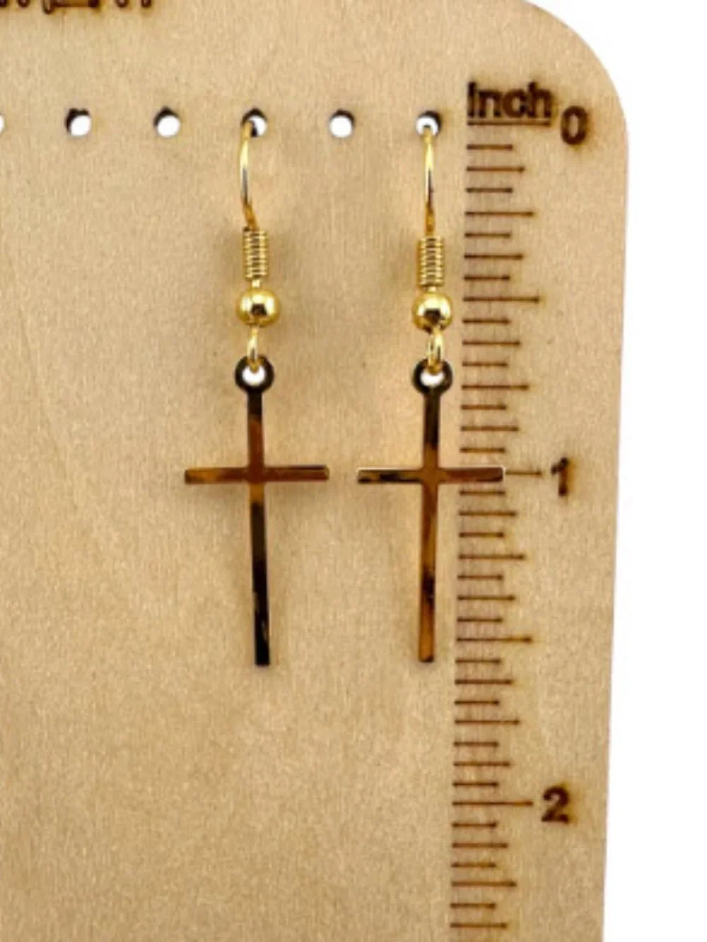 18K Gold Filled Cross Earrings Minimalist Christian Dangle Earrings